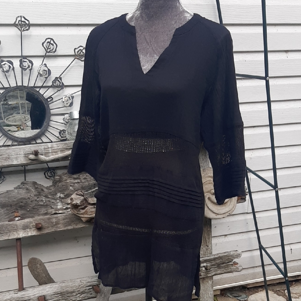 Nygard🖤Tunic/Coverup Mesh 100% Cotton Mesh Size 8